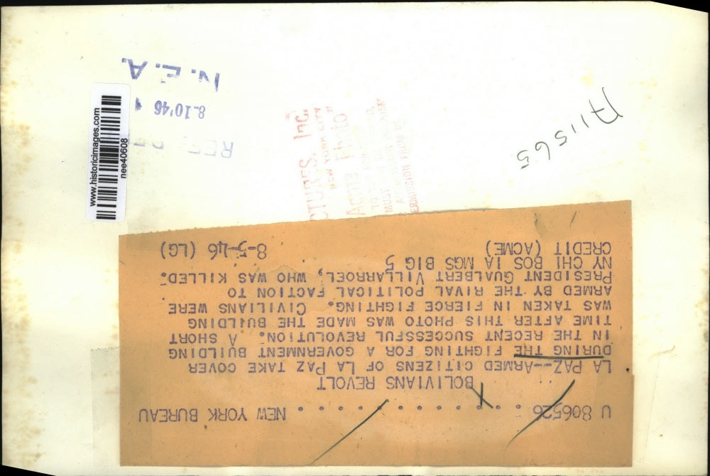 1946 Press Photo Citizens are armed on the streets of La Paz - nee40608