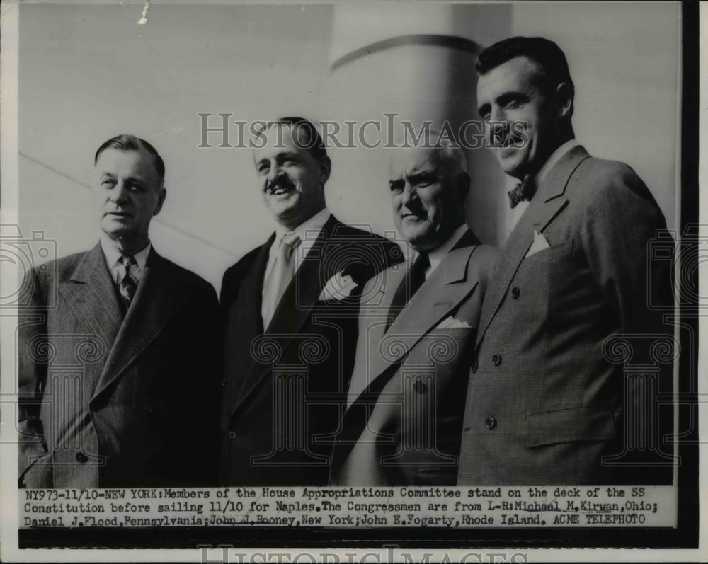 1951 Press Photo House Appropriations Committee stand on SS Constitution