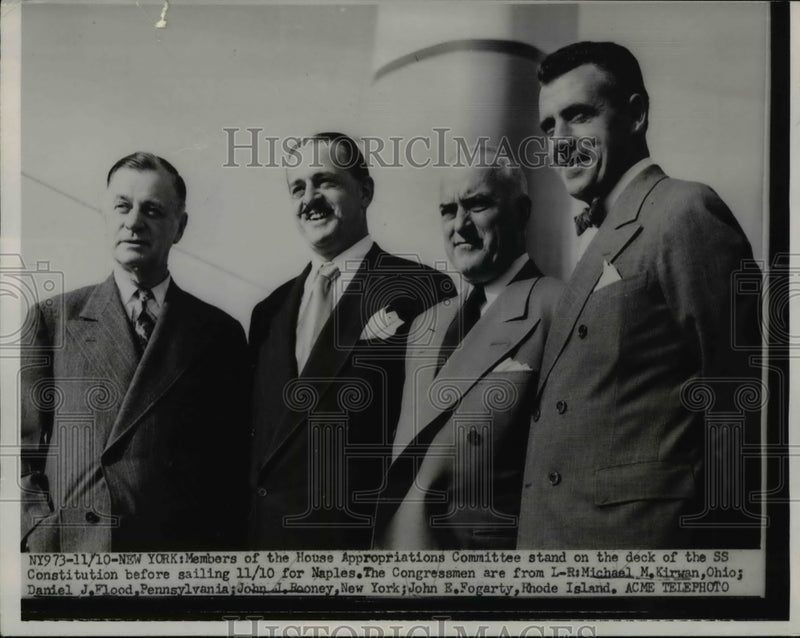 Load image into Gallery viewer, 1951 Press Photo House Appropriations Committee stand on SS Constitution
