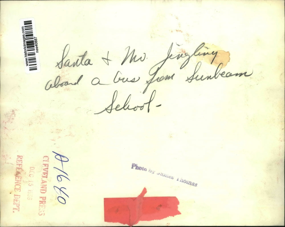 1956 Press Photo Sunbeam Students with Santa