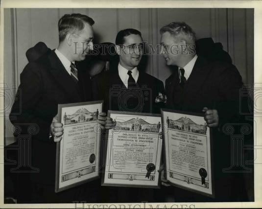 1940 Press Photo John Mudri, Harry Jaffe, James Hudec