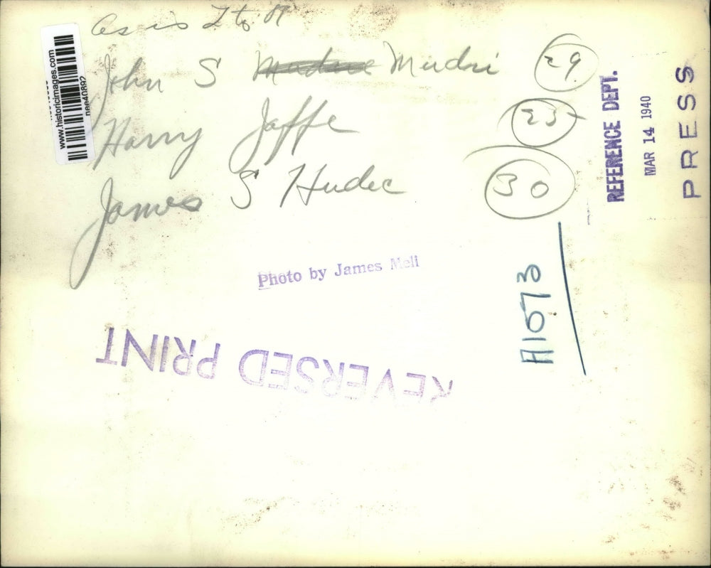 1940 Press Photo John Mudri, Harry Jaffe, James Hudec