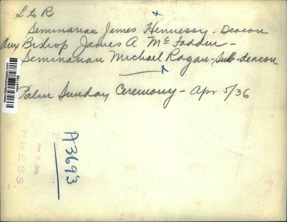 1936 Press Photo Palm Sunday Ceremony - nee41169