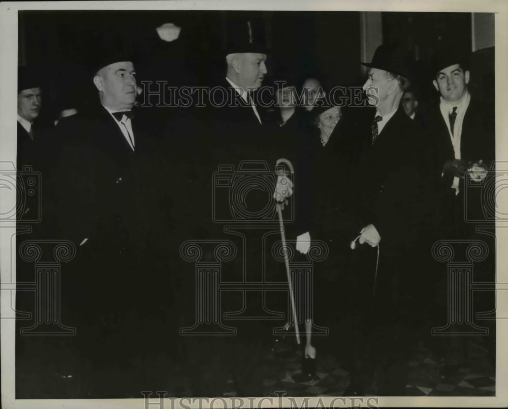 1939 Press Photo James A. Farley & Vincent M. Dailey Greets Allen Eddy
