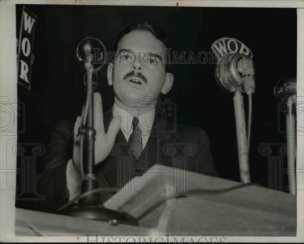 1938 Press Photo White Plains NY Thomas E Dewey, Republican candidate for GOv.