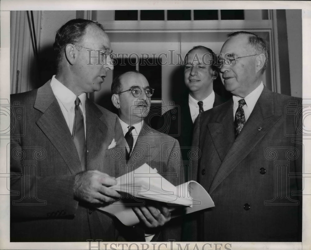 1951 Press Photo David L. Cole, Aaron Horvitz, Donald B. Straus, Frank P.