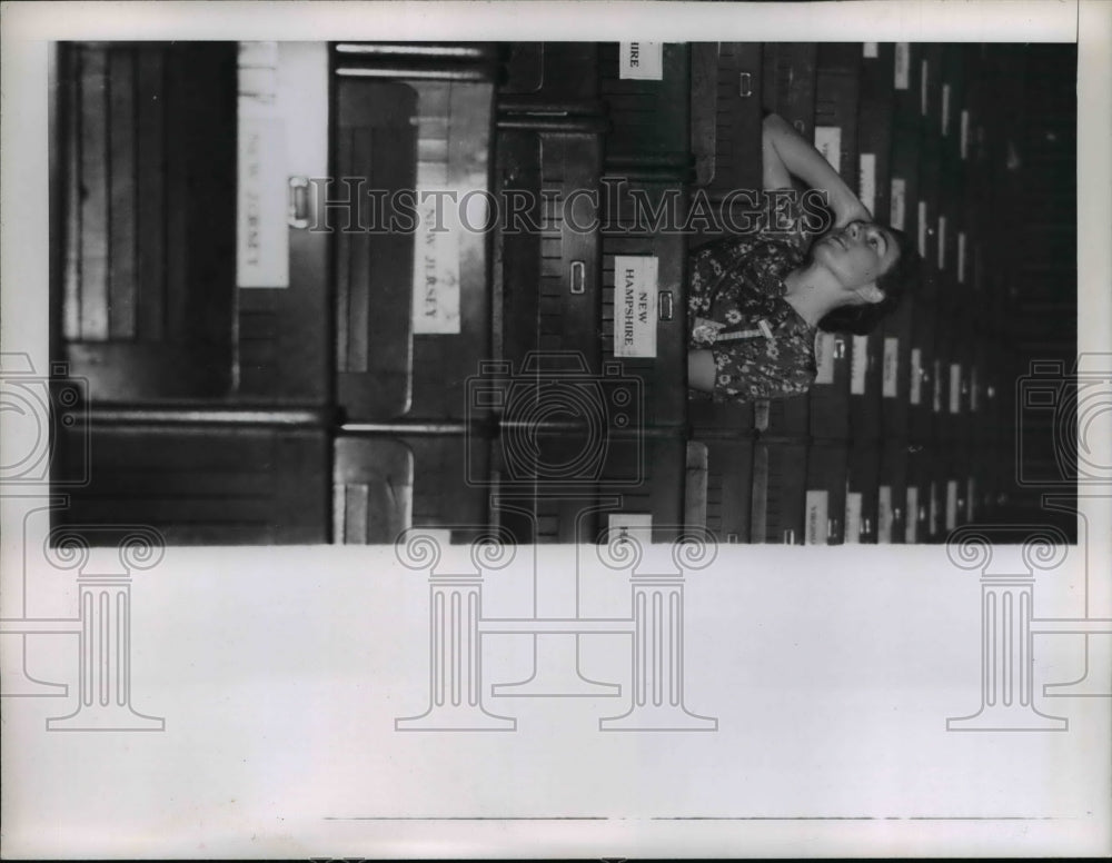1940 Press Photo Woman Alseep at Democratic National Convention