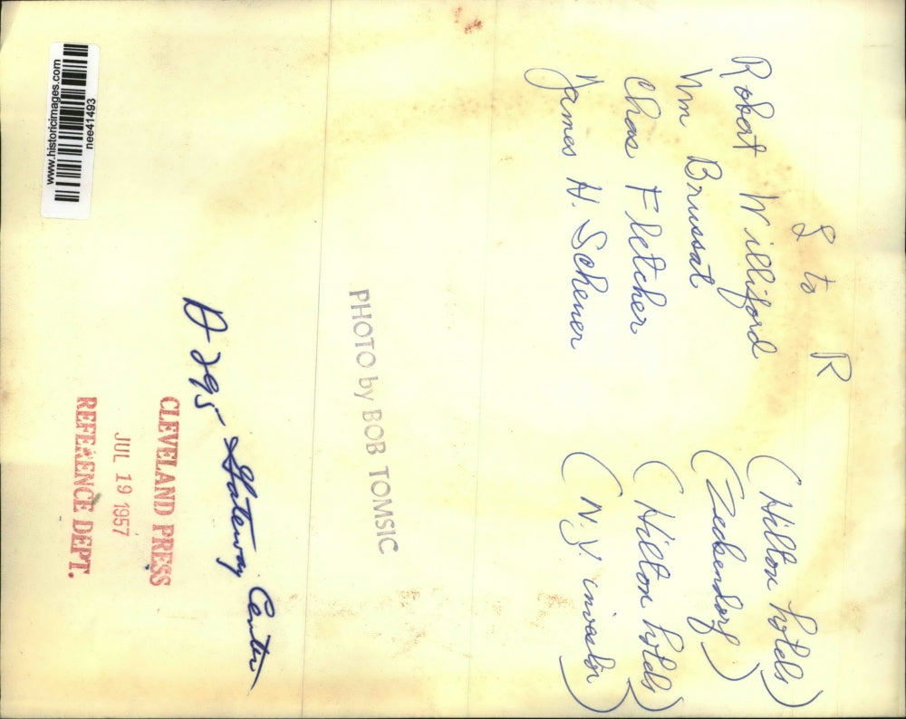 1957 Press Photo Robert Williford, Mr. Brussat, Chas Fletcher & James Schener