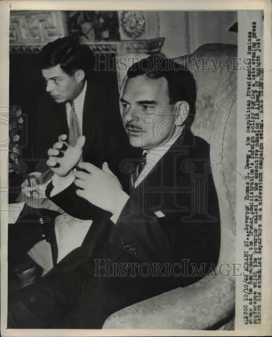 1938 Press Photo Gov. Thomas E. Dewey denounced Truman administration foreign - Historic Images