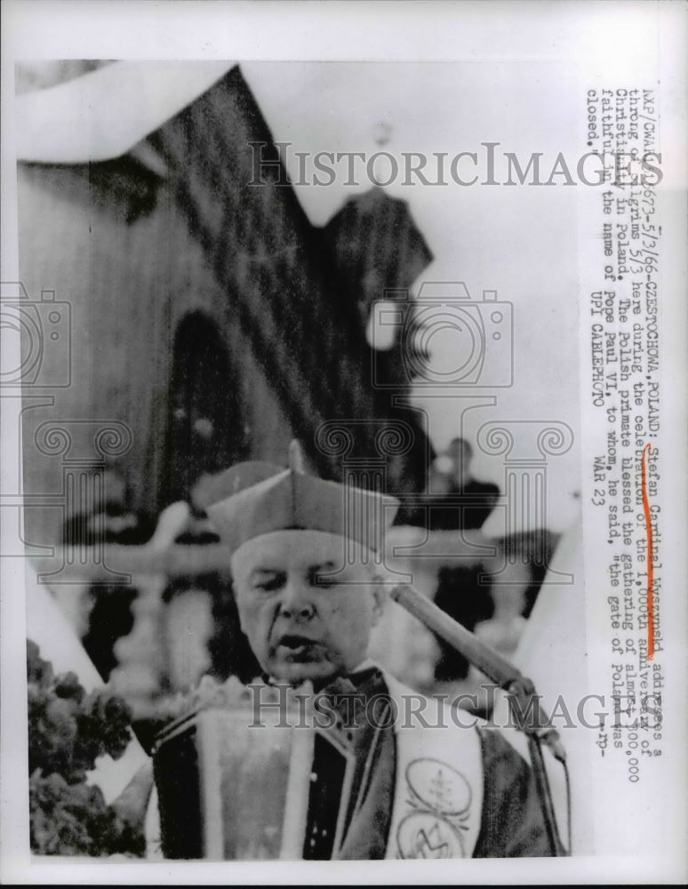 1966 Press Photo Czestochowa, Poland Stefan Cardinal Wyszynski, Christianity