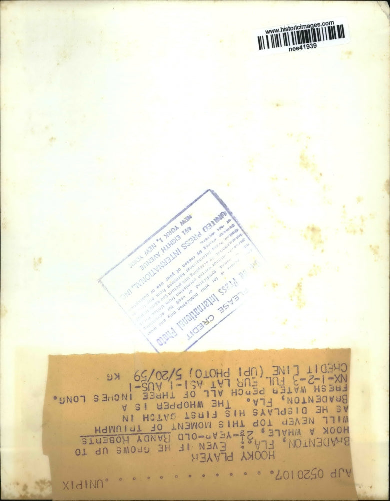 1959 Press Photo Randy Roberts at Age 2 with First Fish in Bradenton, Florida