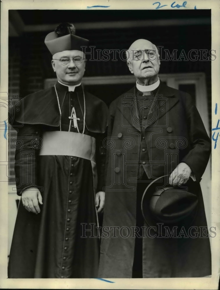 1939 Press Photo Rev. Msgr.Michael J.Lavelle, Francis J. Spellman Sacred Heart