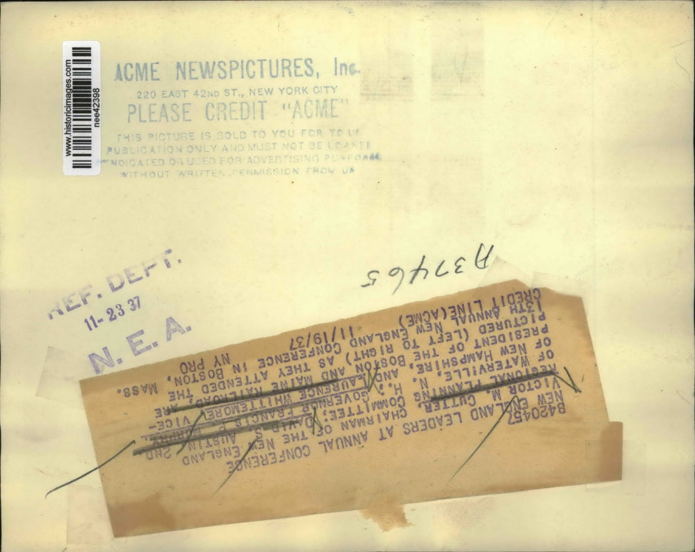 1937 Press Photo Leaders at annual confrerence in Boston, Victor M Cutter