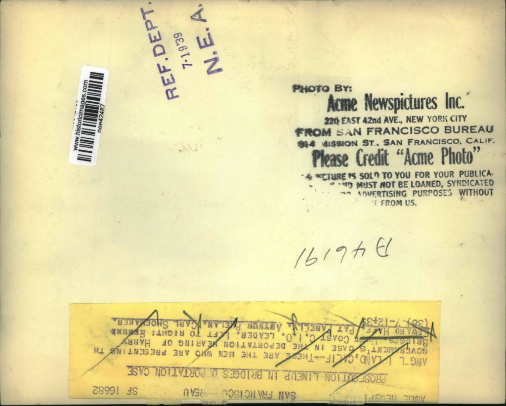 1939 Press Photo Presenting the Government's case against Harry Bridges.