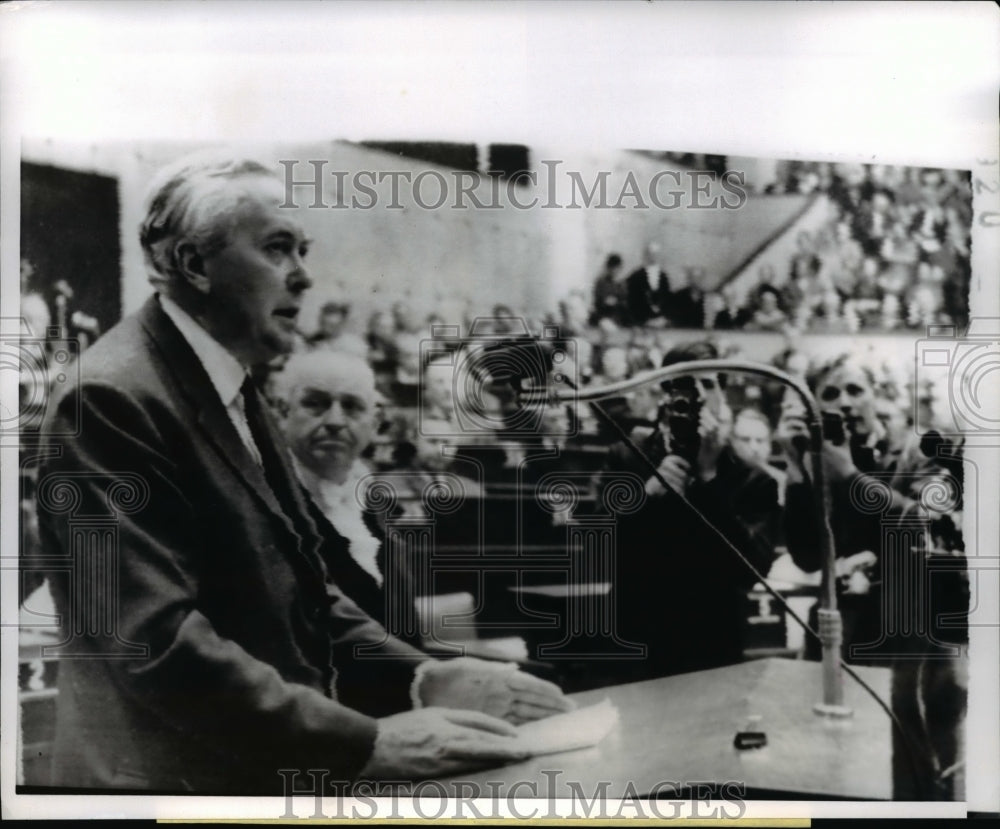 1967 Press Photo Strasbourg France, Prime Minister Harold Wilson Of Britain.