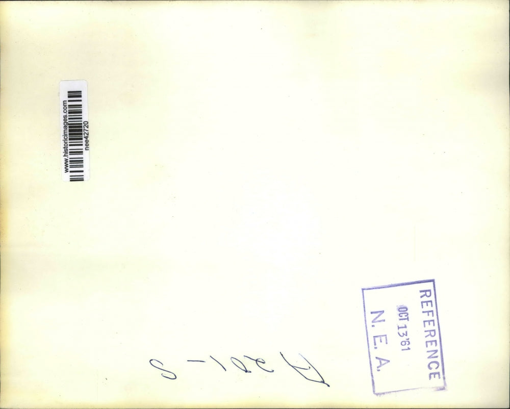 1961 Press Photo Tiny Pet Squirrel belongs to Fred Luddecke enjoys acorns San