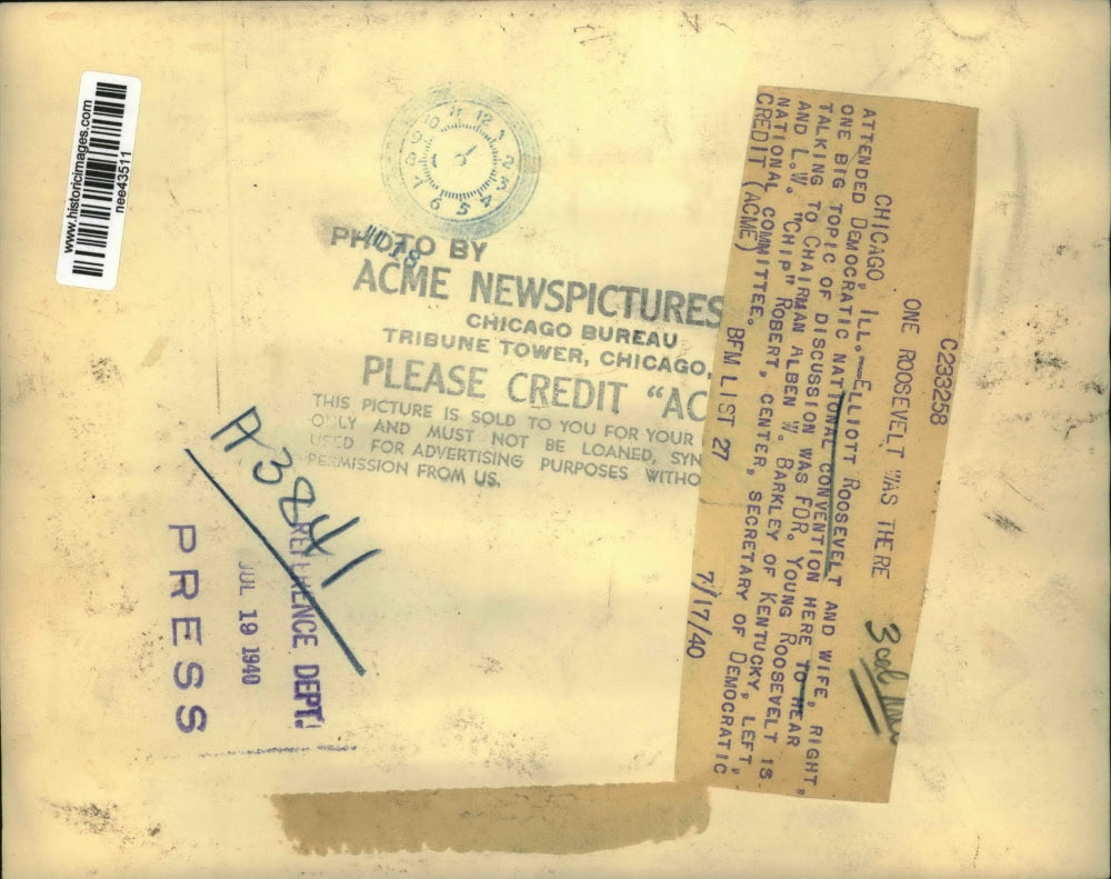 1940 Press Photo Elliott Roosevelt Alben Barkley and L.W. Robert in Chicago