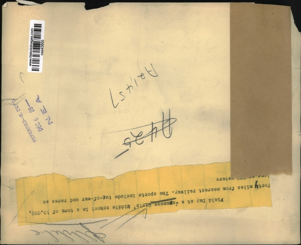 1928 Press Photo Japanese Girls Middle School Tug-Of-War Races And More.