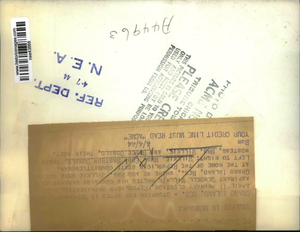 1944 Press Photo Willkie, Mrs. Edna bastron Donald, Mrs.Willkie,BruceDonald