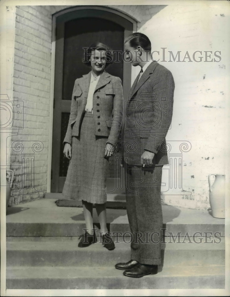 1937 Press Photo Mr. and Mrs. Fralnklin D.Roosevelt, Jr. Chalottesville, VA