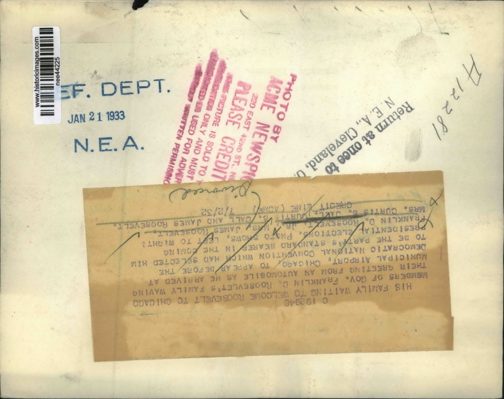 1932 Press Photo Franklin D. Roosevelt, Jr. Mrs. James Roosevelt, Mrs. Curtis B.