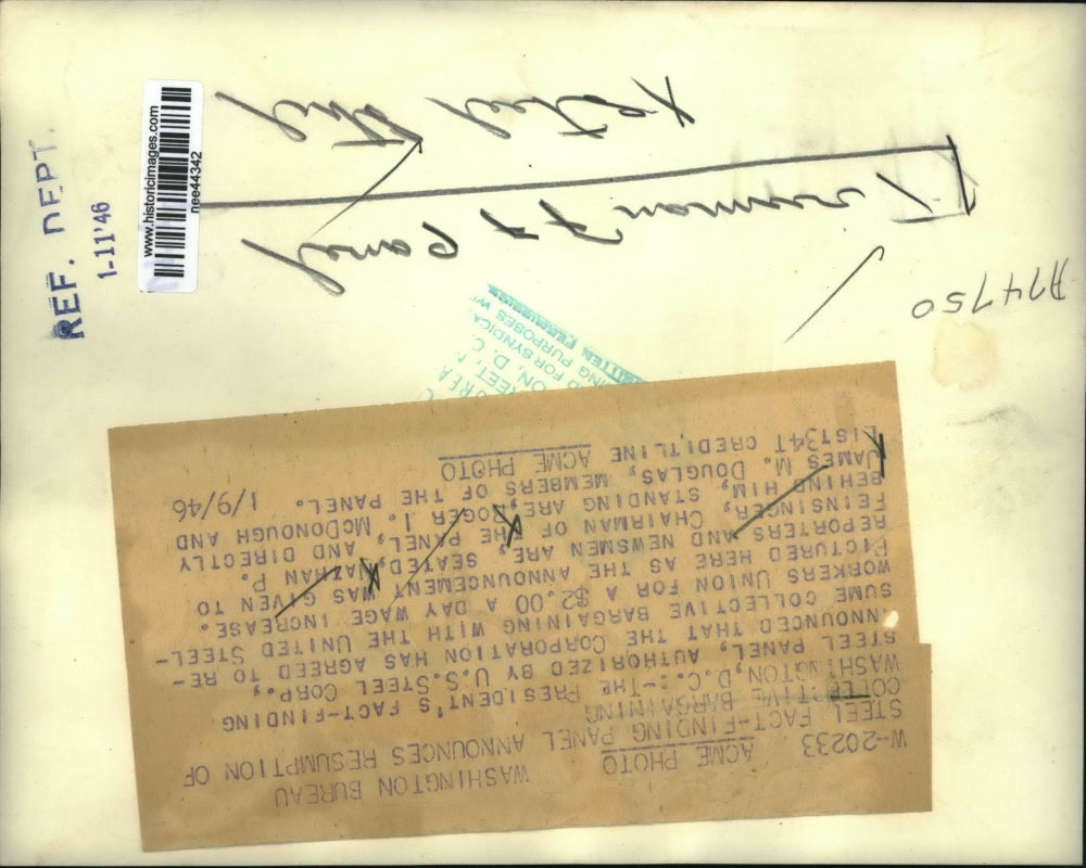 1946 Press Photo Washington DC, Presidents steel panel resume union bargaining