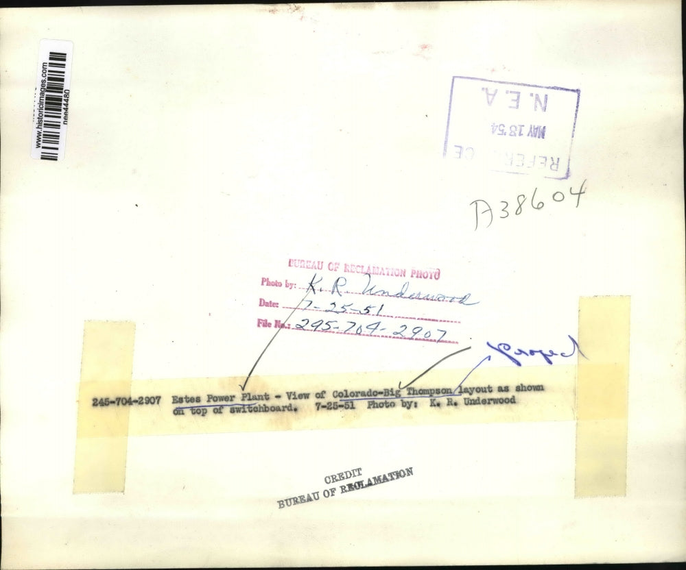 1954 Press Photo Estes Power plant- view of Colorado-Big Thompson. - nee44480