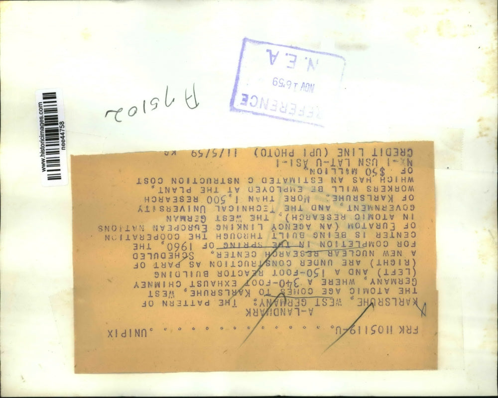 1959 Press Photo West Germany Nuclear Research Center