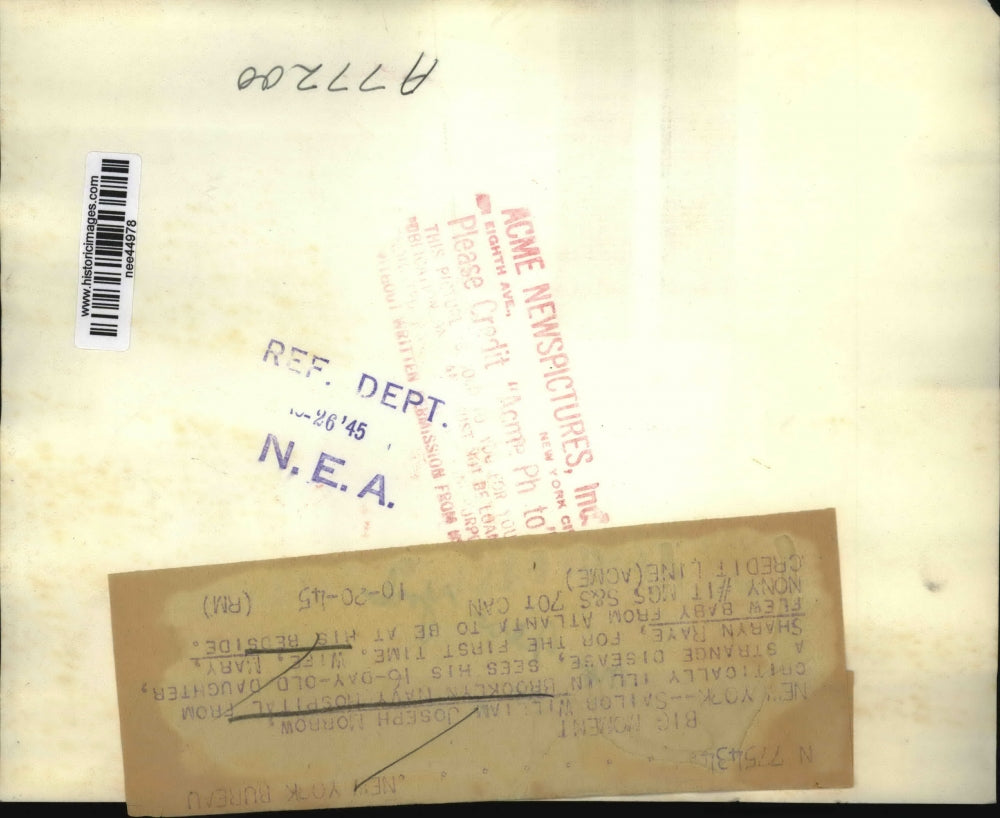 1945 Press Photo New York, William Joseph Morrow Ill In Brooklyn Navy Hospital