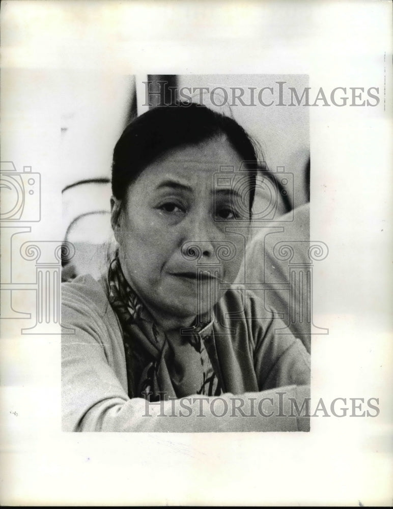 1973 Press Photo Viet Cong Foreign Minister Nguyen Thi Binh in Quang Tri Vietnam