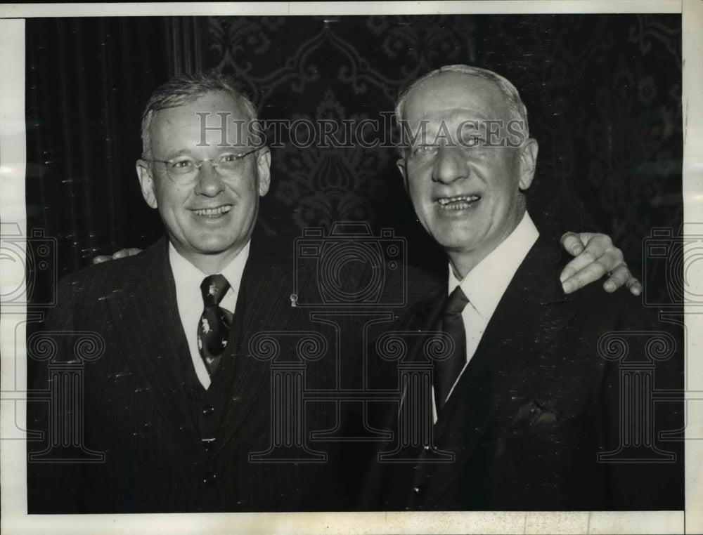 1936 Press Photo Governor Alf M. Landon with Al Smith at New York Meeting