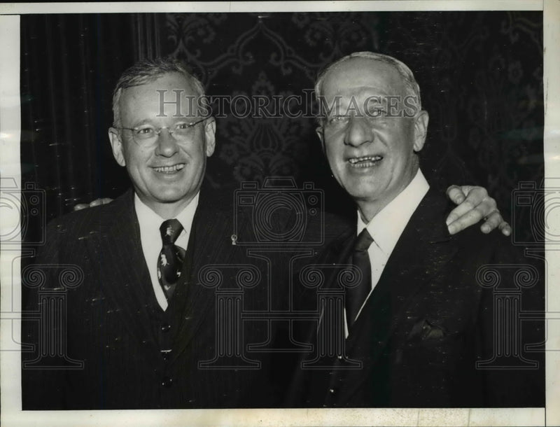Load image into Gallery viewer, 1936 Press Photo Governor Alf M. Landon with Al Smith at New York Meeting

