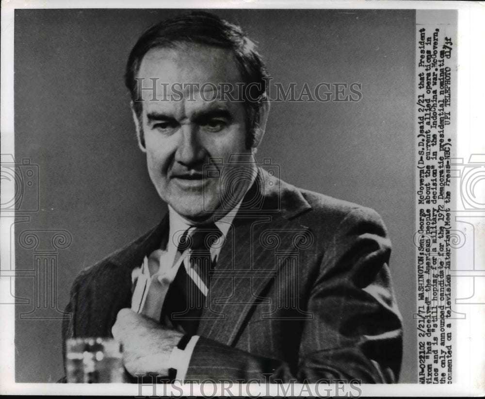 1971 Press Photo Sen. George McGovern Believes President Nixon "Deceived" People