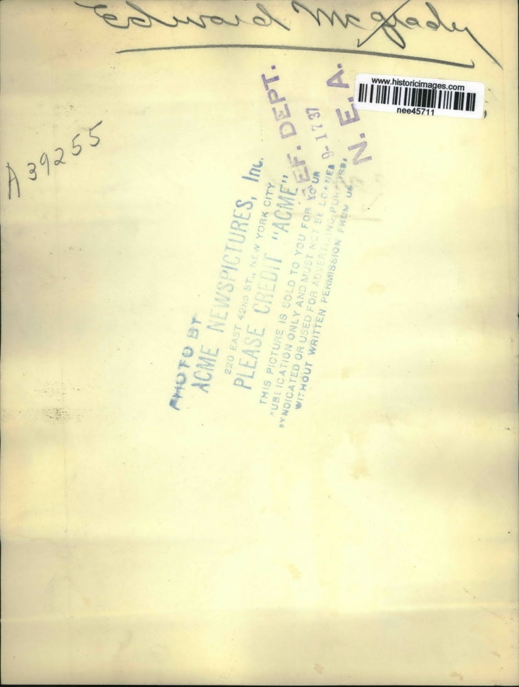 1937 Press Photo Edward McGrady