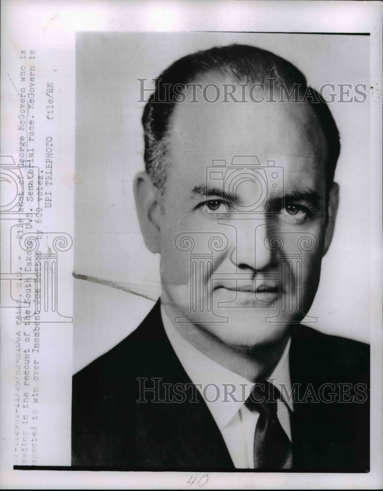 1962 Press Photo of a file photo of George S. McGovern. - nee45729