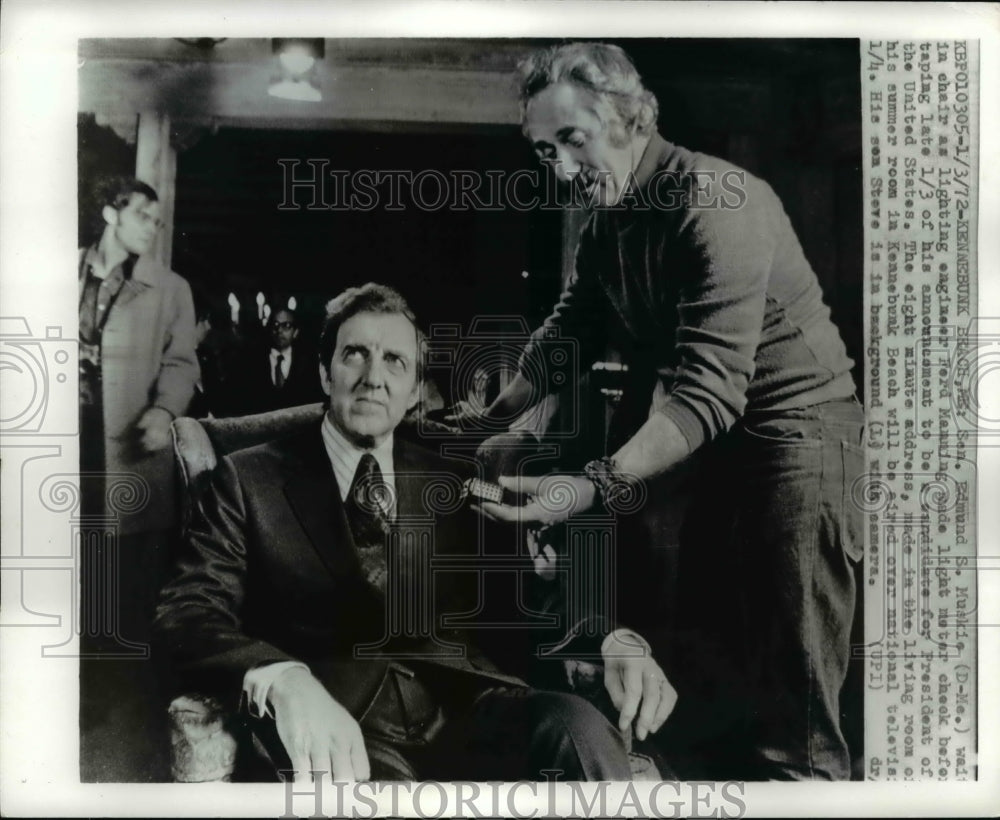 1972 Press Photo Sen. Edmund Muskie Prepares to Announce Running for President