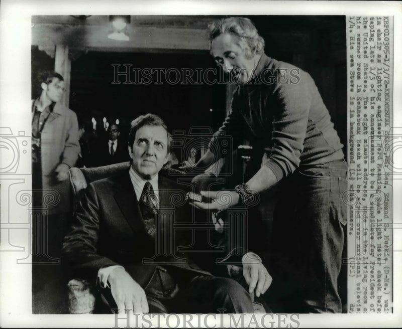Load image into Gallery viewer, 1972 Press Photo Sen. Edmund Muskie Prepares to Announce Running for President
