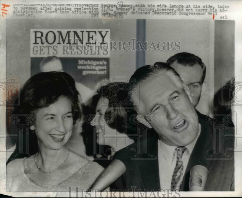 Load image into Gallery viewer, 1964 Press Photo Governor George Romeny and his wife Lenore at his side.
