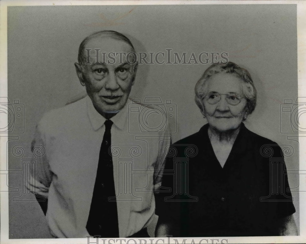 1956 Press Photo Mr. and Mrs. Frank Basch Celebrate 55th Wedding Anniversary