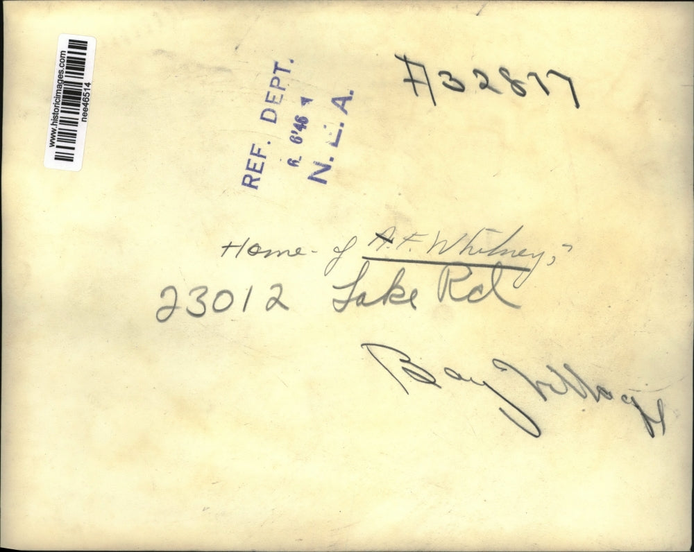 1946 Press Photo Home of A.F. Whitney, President Brotherhood of Railway Trainmen