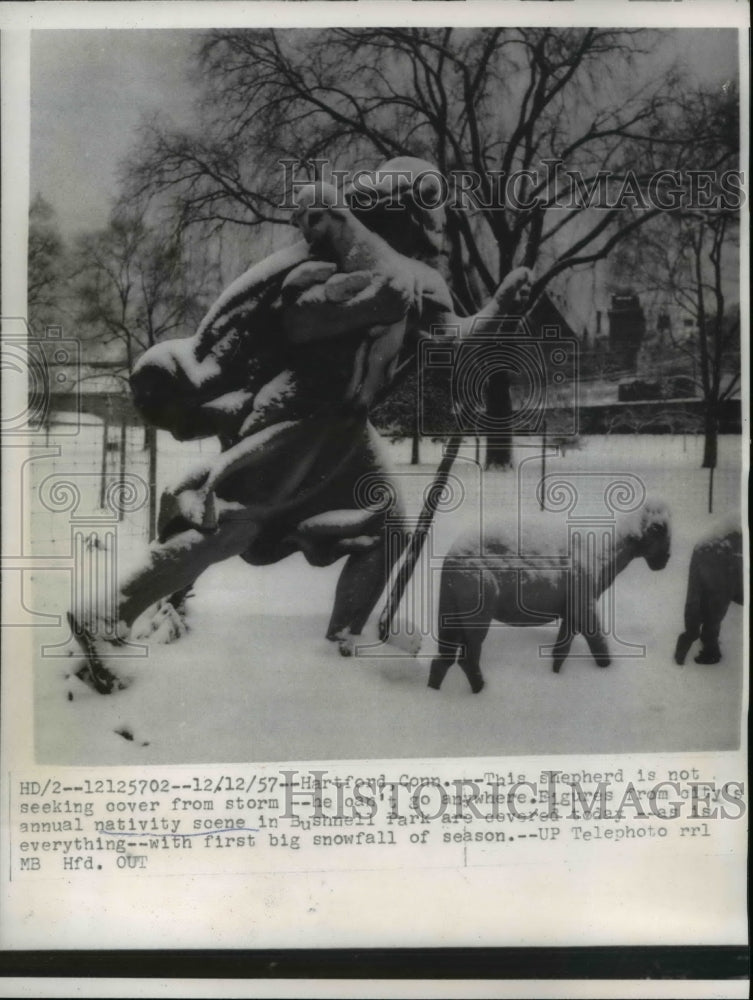 1957 Press Photo Figures from Hartford, Connecticut Nativity Scene - nee46844