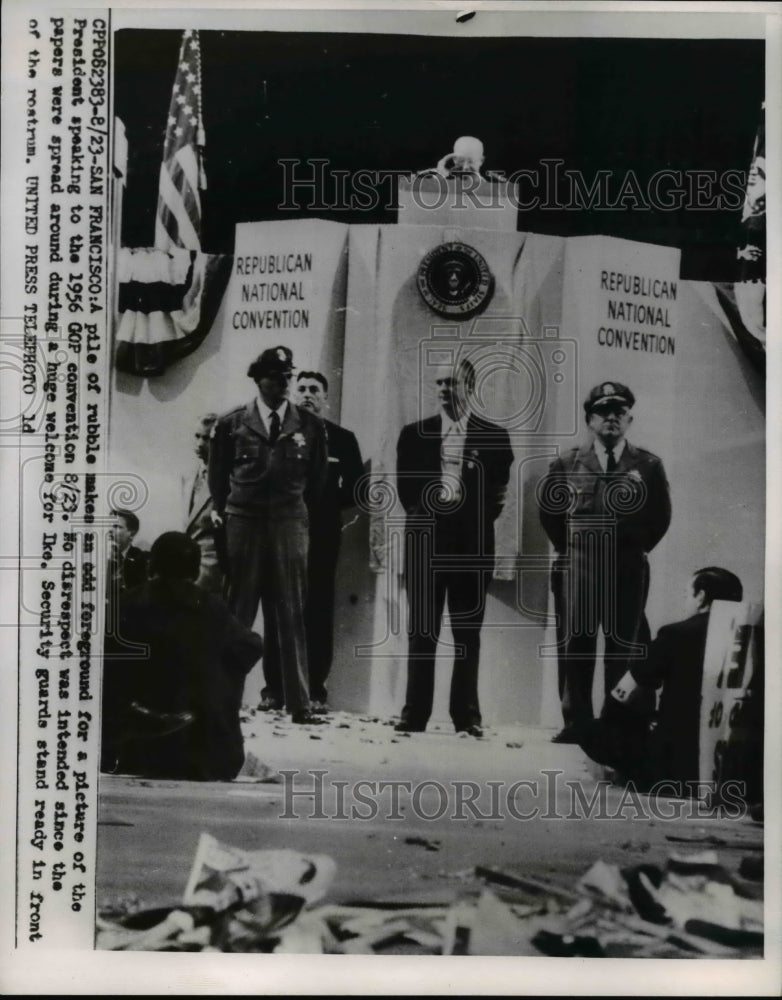 Load image into Gallery viewer, 1956 Press Photo of a general view of the podium at Republican National Convent
