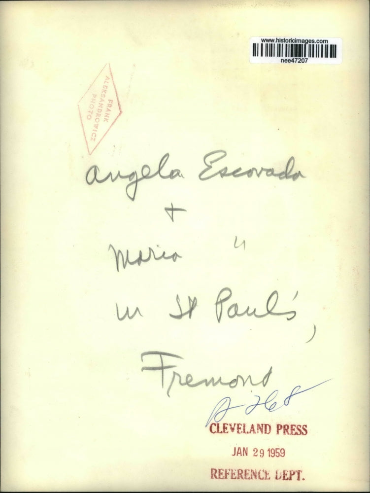 1959 Press Photo Angela Escovada & Mario St. Pauls, Fremont