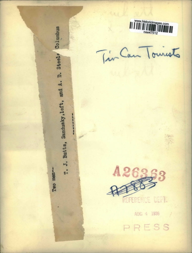 1936 Press Photo Two Men T.J. Butts, A.D. Steele - nee47512