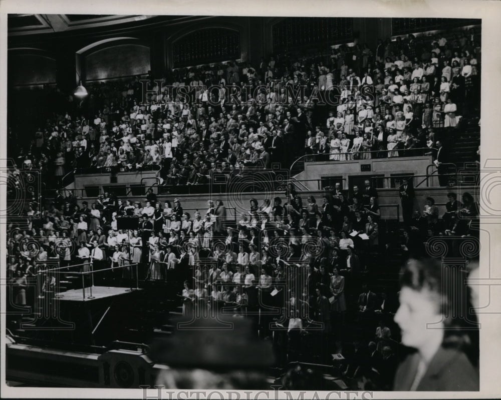 1946 Press Photo Lutheran Reformation Day Ceremony, Cleveland Public Auditorium