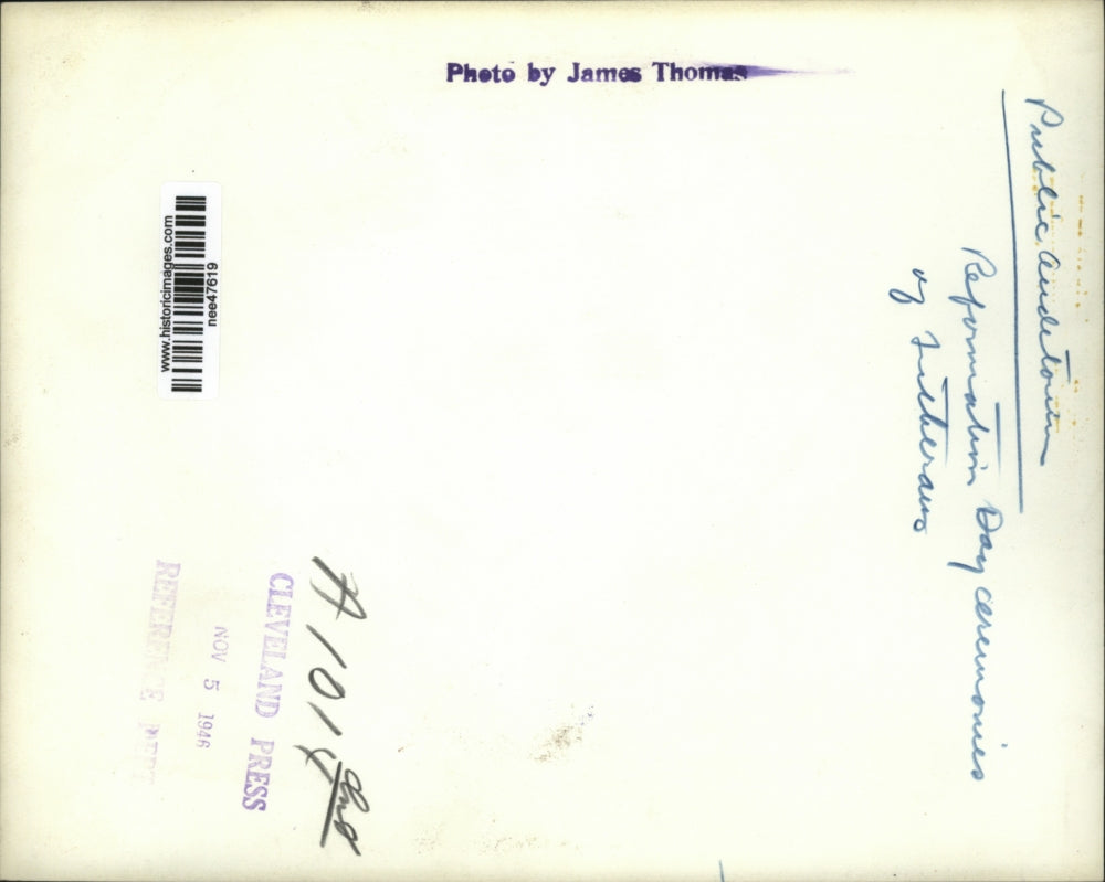 1946 Press Photo Lutheran Reformation Day Ceremony, Cleveland Public Auditorium