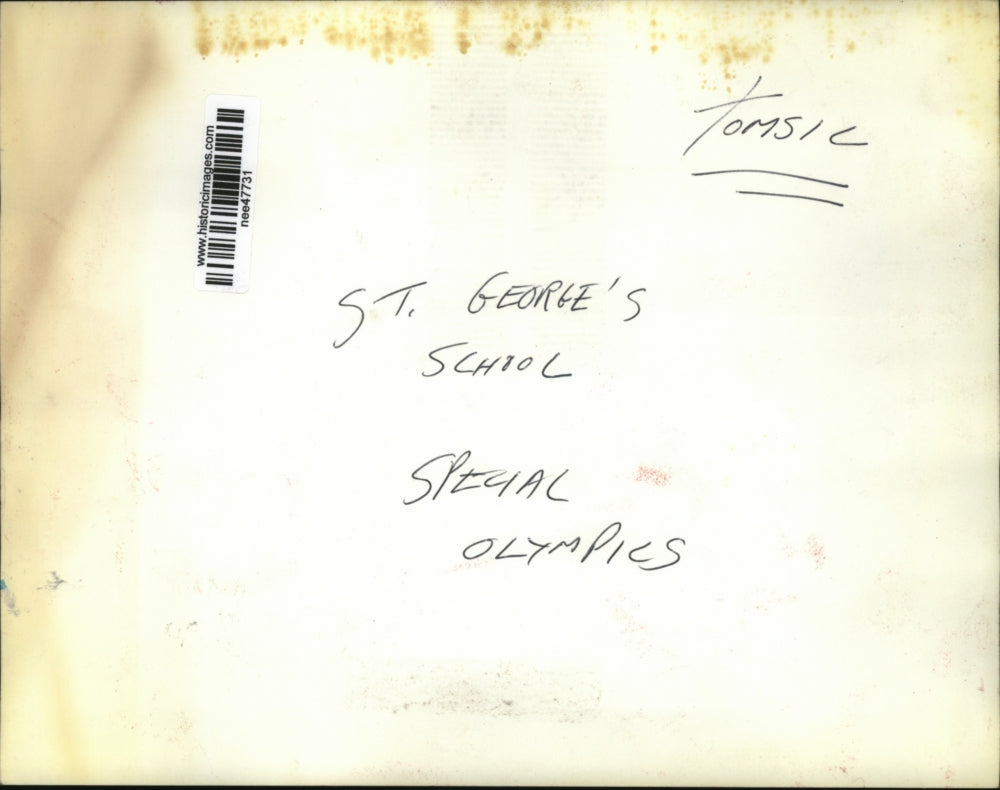 Press Photo Children Running in St. George's School Special Olympics, Ohio