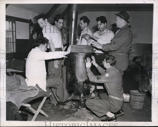 1946 Press Photo Camp Simms Dominick Lupo, Shuman, John Gaddini, Al Krasinksi