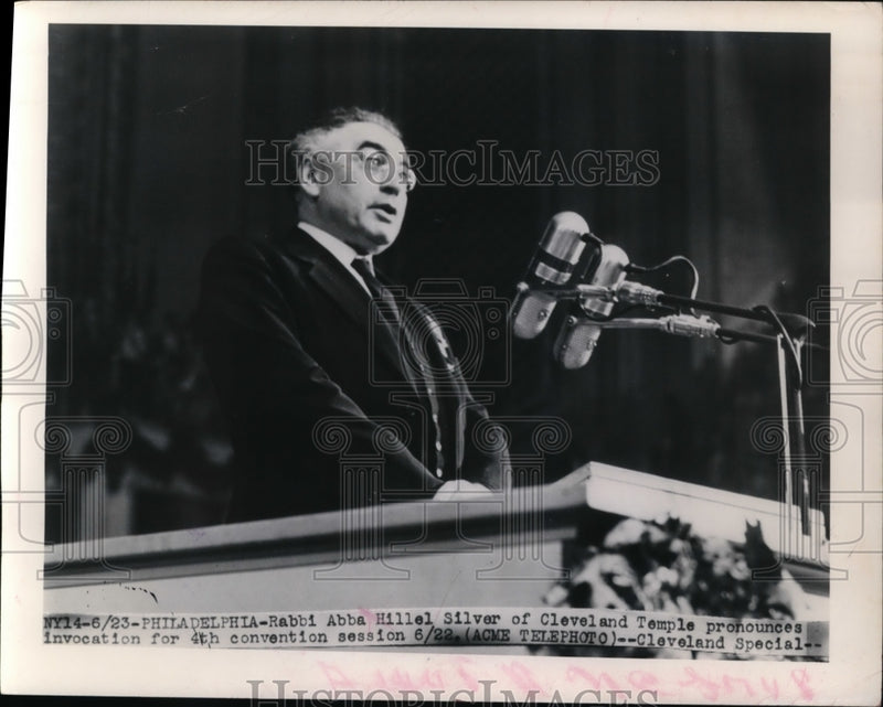 Load image into Gallery viewer, 1948 Press Photo Rabbi Abba Hillel Silver of Cleveland Temple - nee47985
