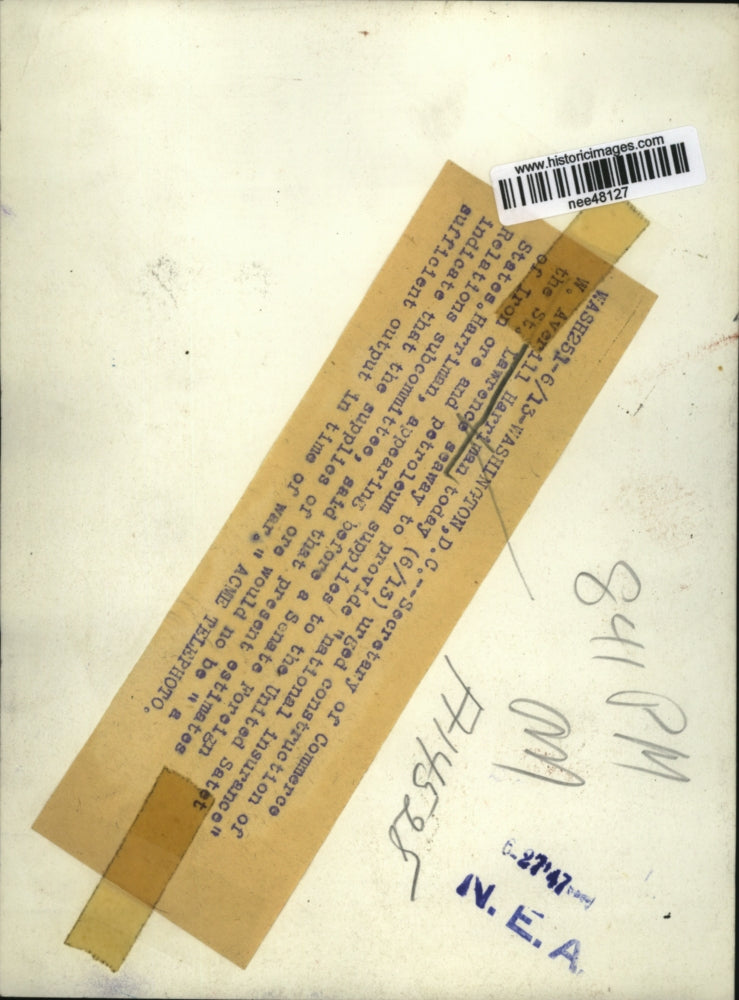 1947 Press Photo New York Governor W. Averell Harriman - nee48127